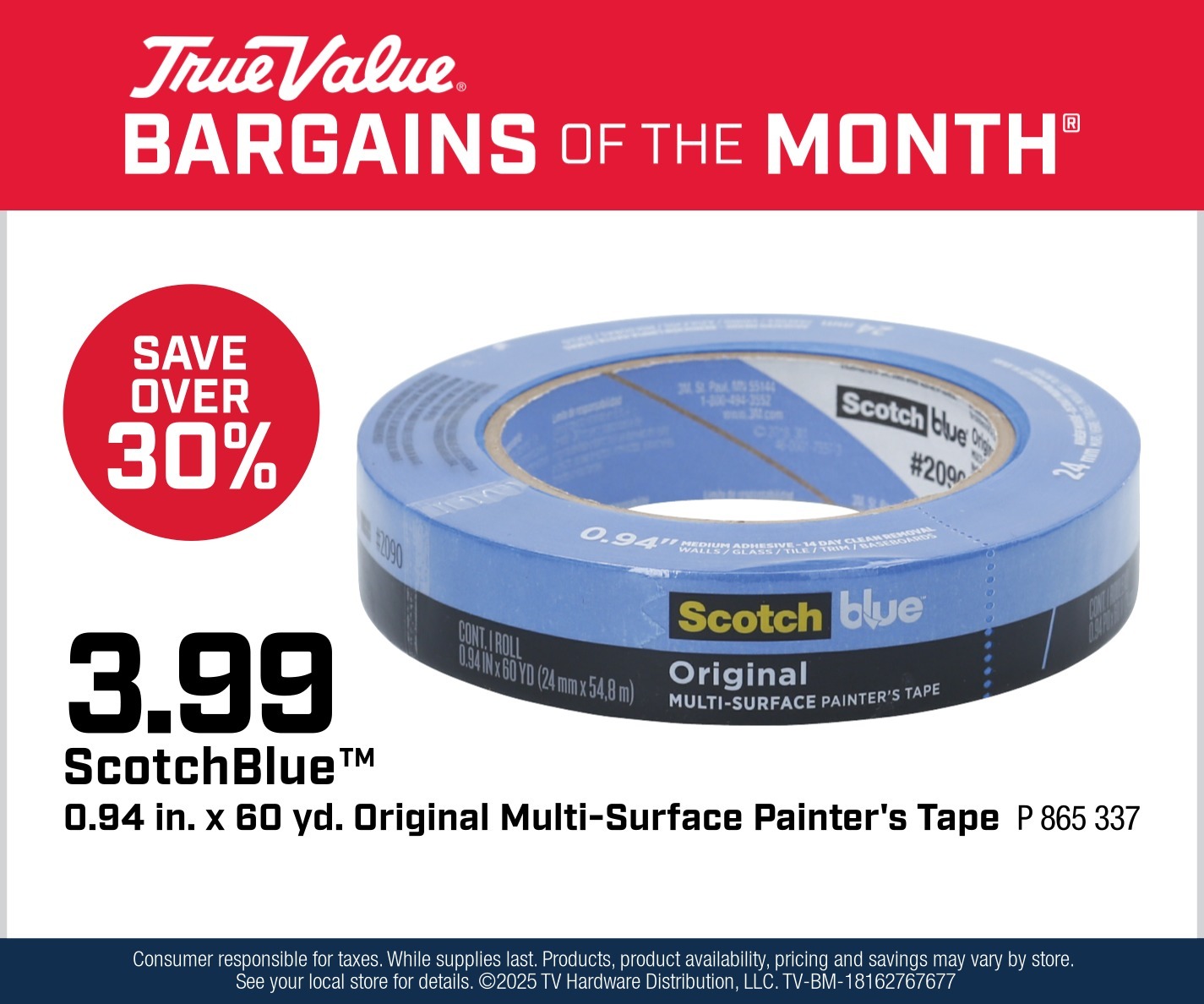 ScotchBlue™ Original Multi-Surface Painter’s Tape $3.99