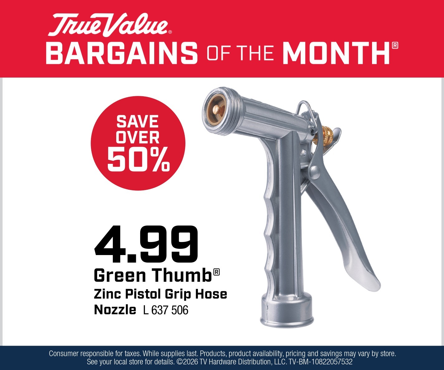 Green Thumb® Zinc Pistol Grip Hose Nozzle $4.99