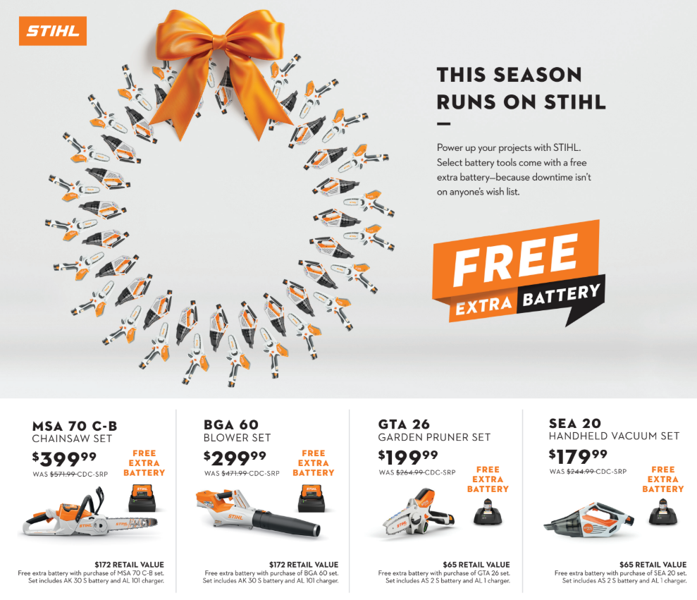 Stihl Holiday Battery Sale