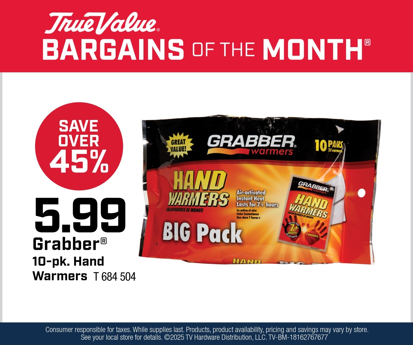 Grabber® 10-pk. Hand Warmers $5.99