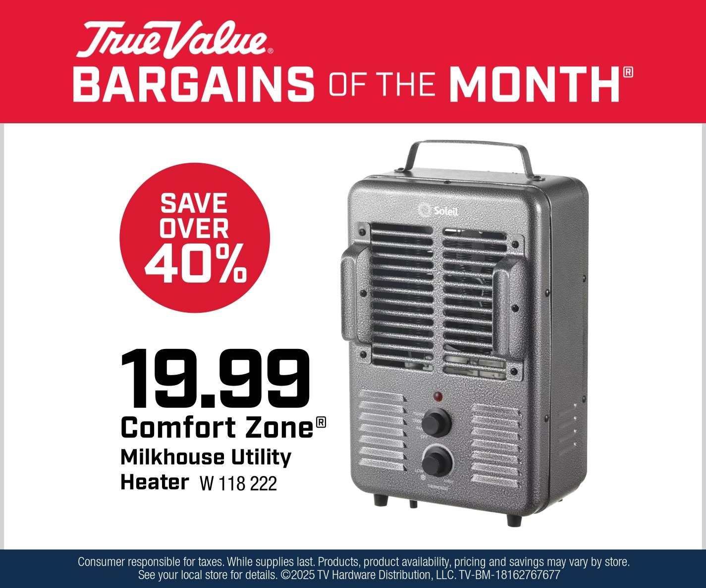 Comfort Zone® Milkhouse Utility Heater $19.99