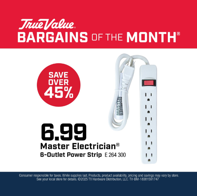 Master Electrician® 6-Outlet PowerStrip $6.99