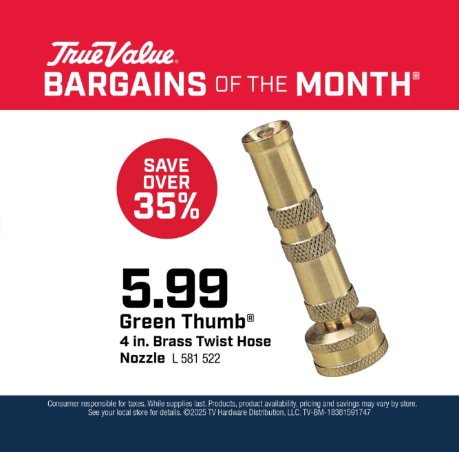 Green Thumb® 4 in. Brass Twist Hose Nozzle $5.99