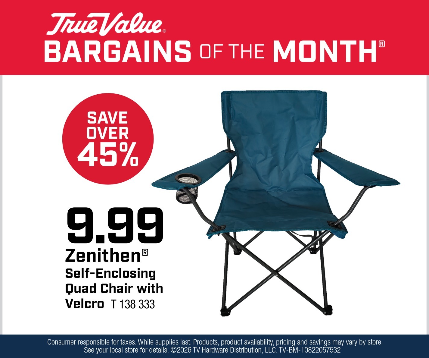 Zenithen® Self-Enclosing Quad Chair with Velcro $9.99