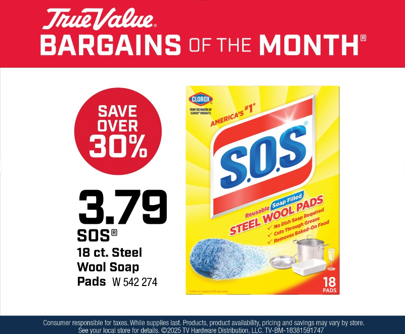 SOS® 18 ct. Steel WoolSoap Pads $3.79