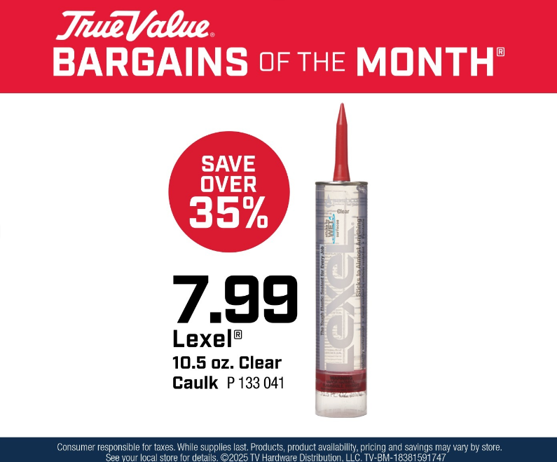 Lexel® 10.5 oz. Clear Caulk $7.99