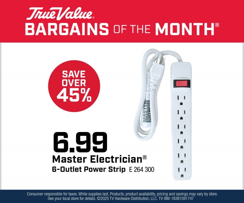 	Master Electrician® 6-Outlet PowerStrip $6.99