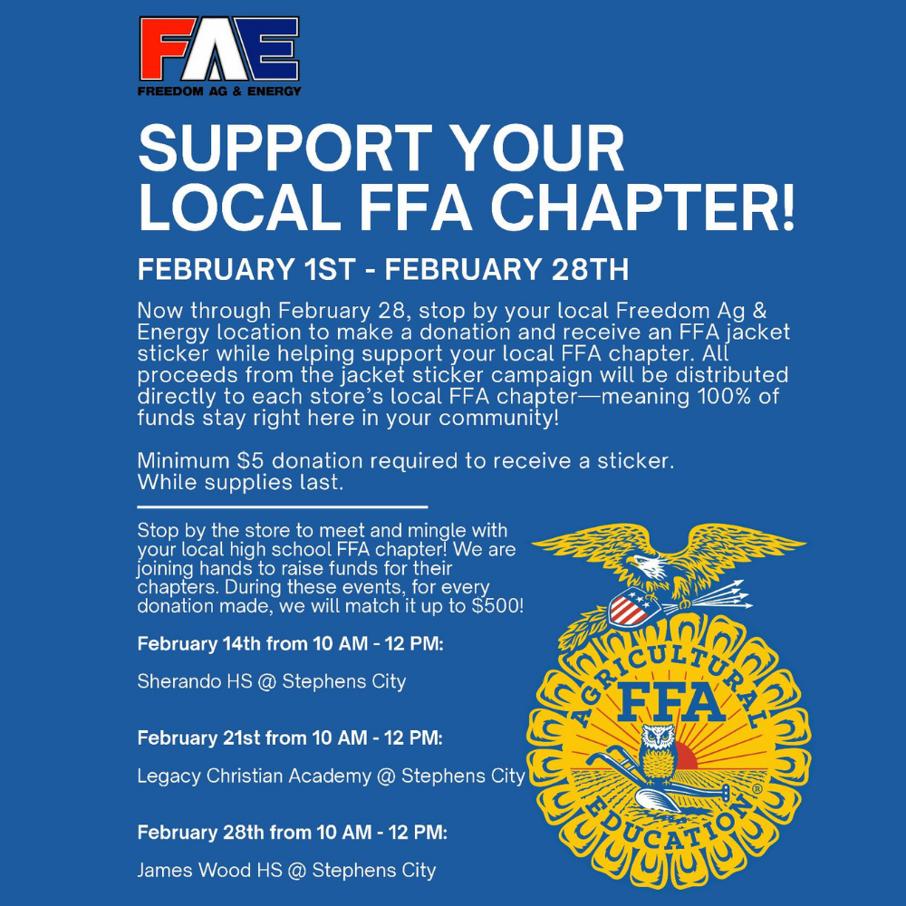 Support Your Local FFA Chapter - James Wood HS