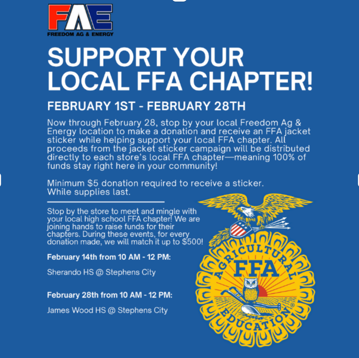 Support Your Local FFA Chapter - Sherando HS