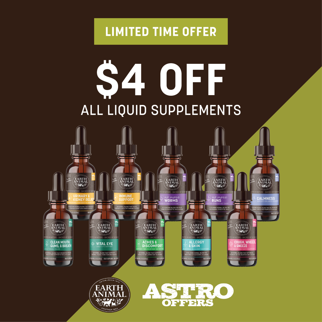 Earth Animal | $4.00 OFF All Liquid Supplements
