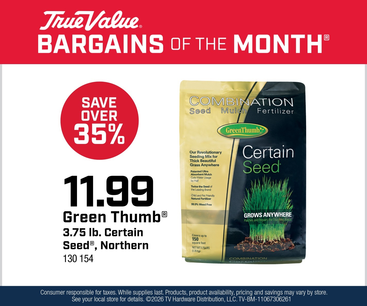 Green Thumb® 3.75 lb. Certain Seed®, Northern $11.99