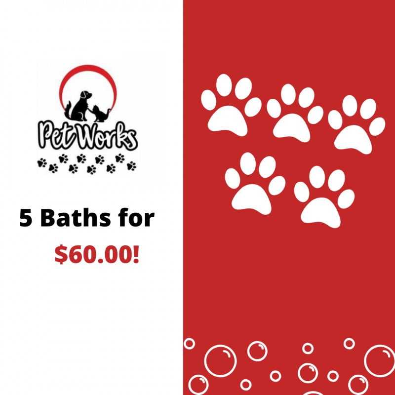 5 Self Serve Baths for $60 Punch Card!