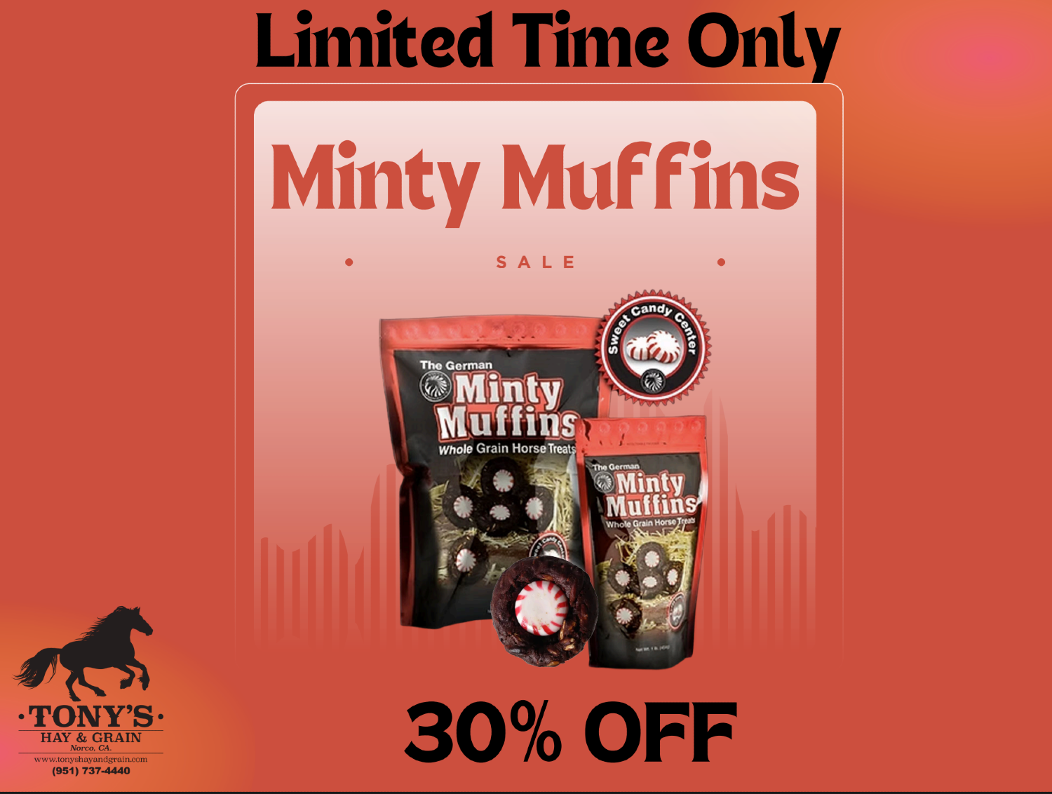 Take advantage of The German Minty Muffins that your horses will love!